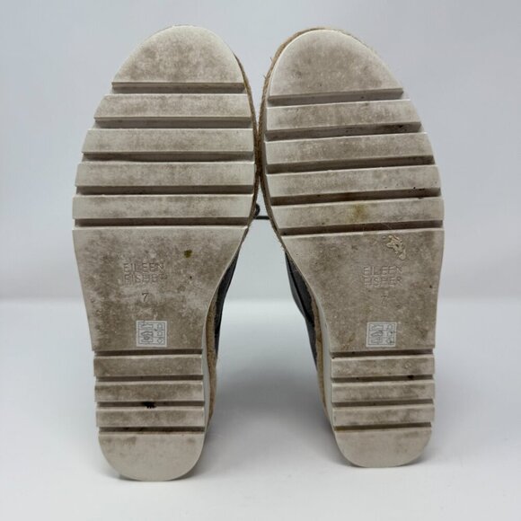 Eileen Fisher Everly Derby Leather Platform Oxford Shoes Womens 7 Silver Lace Up - Picture 3 of 11